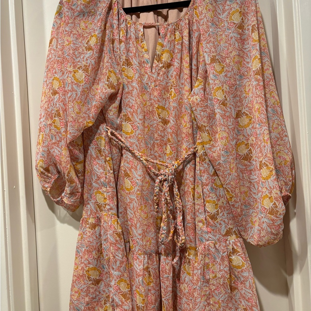 Head Over Heels Pink Ruffled Tie Front Sundress